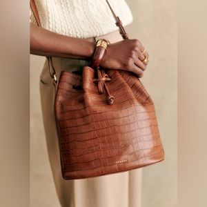 Sezane Farrow Bag Camel Croco